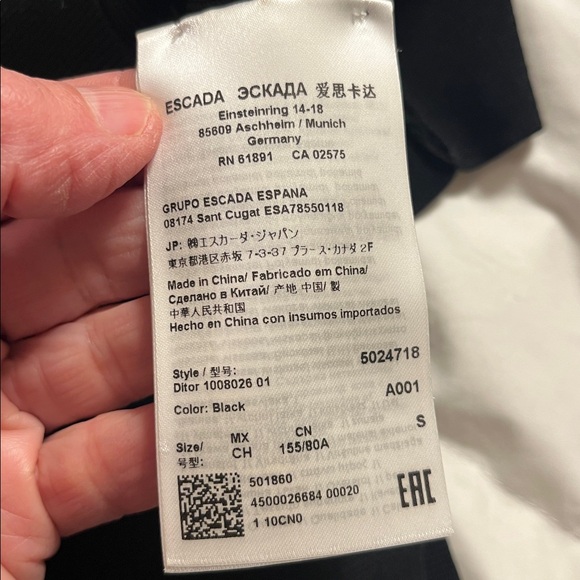 Escada Black dress with real mink fur trim - Picture 7 of 10